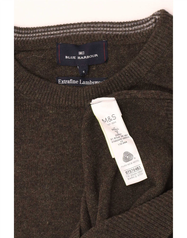 Marks & Spencer muški džemper s okruglim izrezom Mali zeleni flekasti janjeći pulover
