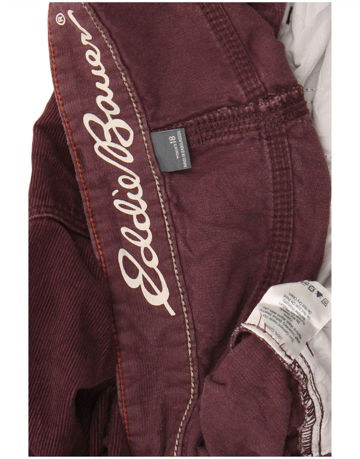 EDDIE BAUER Ženske Boyfriend hlače od samta US 18 2XL W38 L31 Bordo