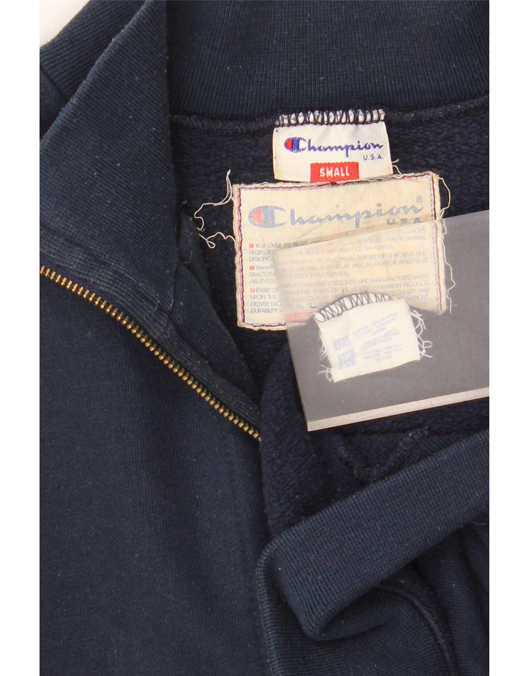 CHAMPION Ženska majica s kratkim izrezom s patentnim zatvaračem UK 10 Mala tamnoplava