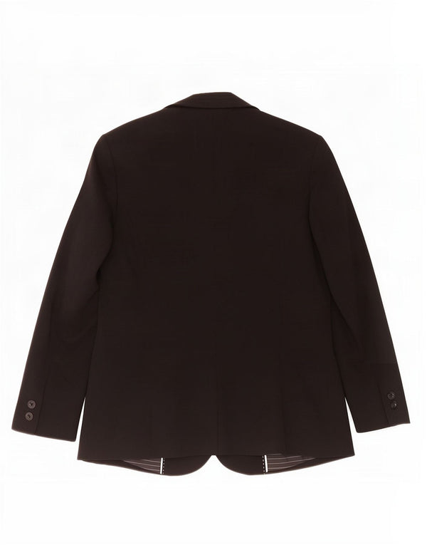 Marks & Spencer Womens 1 Button Blazer Jacket UK 12 Medium Black Polyester