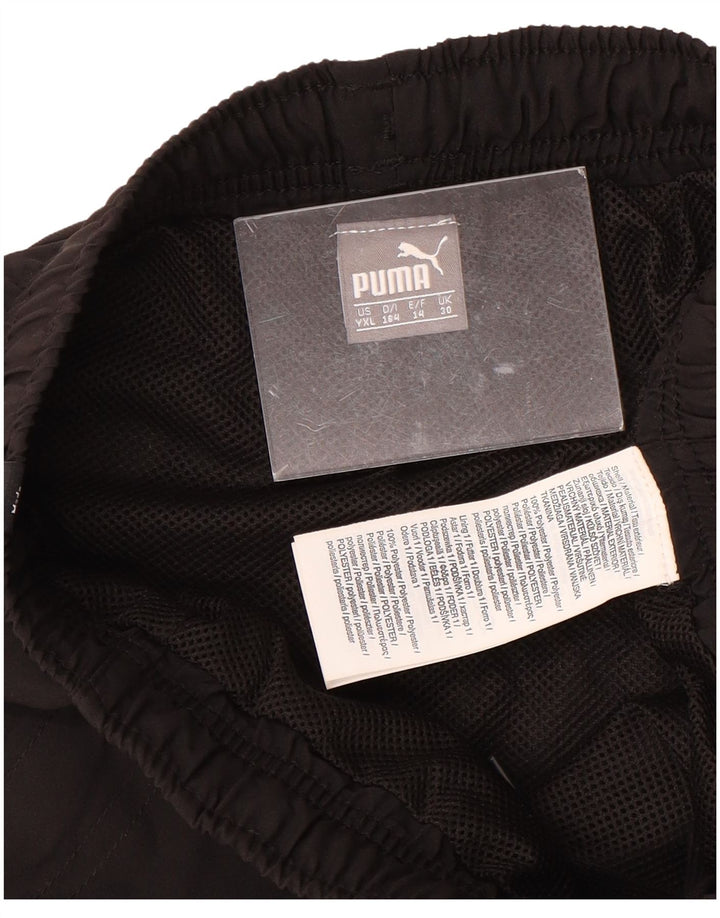 PUMA Boys Graphic Trenirka Hlače Joggers 13-14 Years Black Poliester