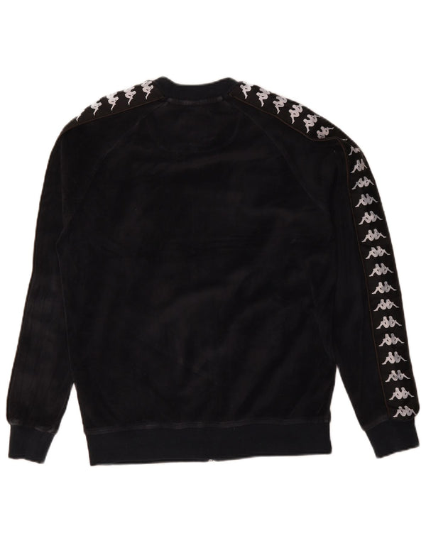 Kappa Womens Oversized Graphic Tracksuit Top Jacket UK 14 Medium Black