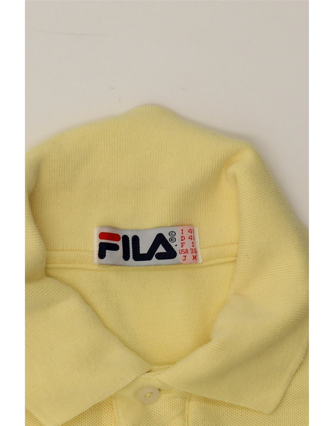 FILA Mens Polo Shirt IT 40 Medium Yellow Vintage Fila and Second-Hand Fila from Messina Hembry 