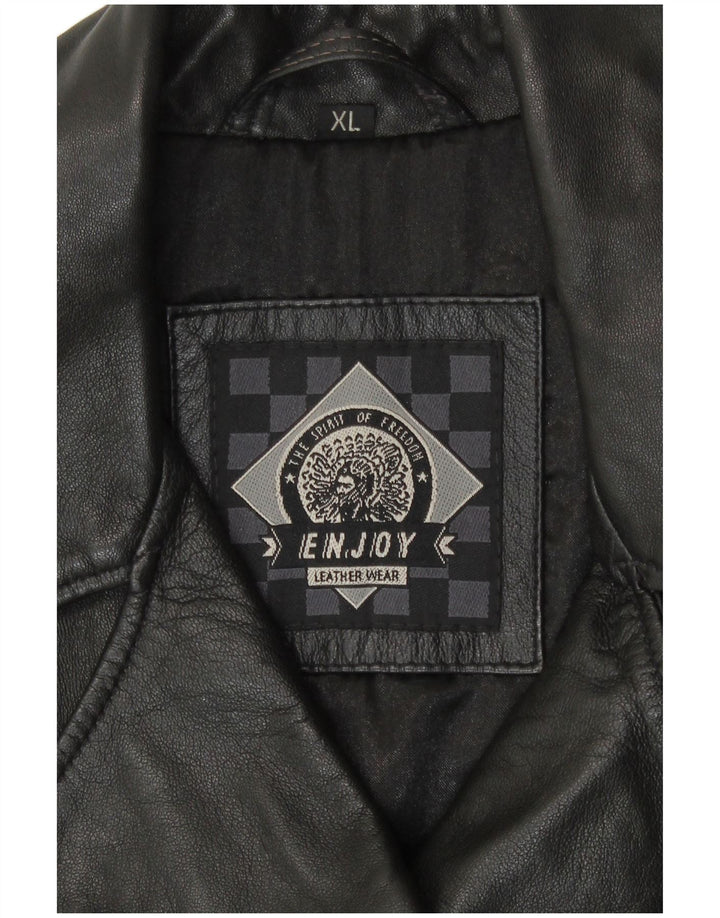 ENJOY ženska kožna jakna UK 18 XL crna