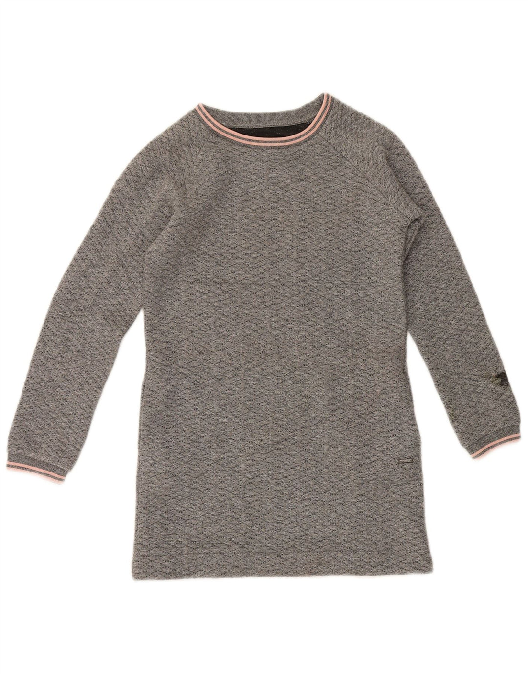 Woolrich Džemper haljina za djevojčice 9-10 godina sivi pjegavi poliester