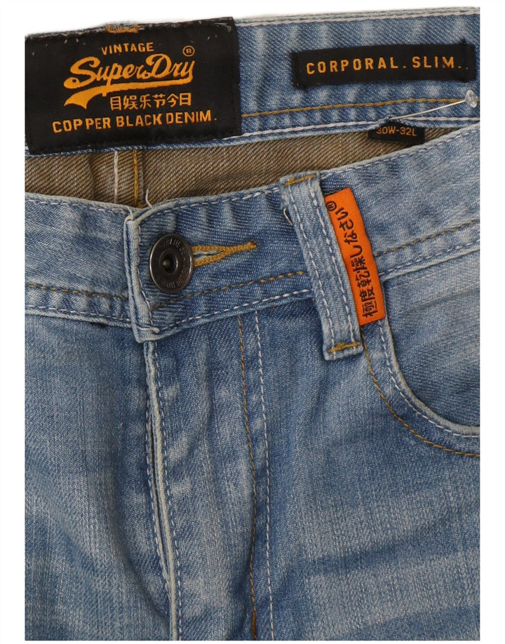 Superdry Mens Corporal Slim Jeans W30 L32 Plavi pamuk