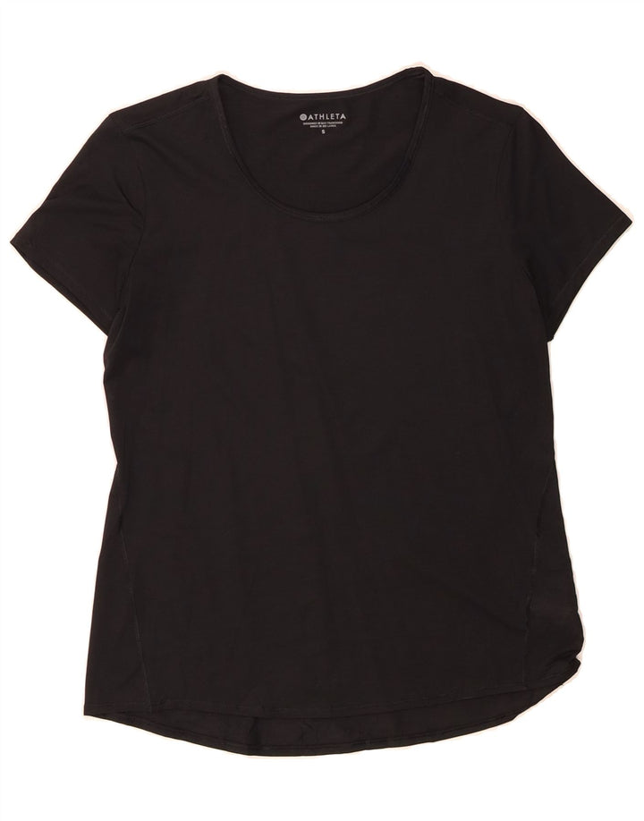 ATHLETA Womens T-Shirt Top UK 10 Small Black Polyester Vintage Athleta and Second-Hand Athleta from Messina Hembry 