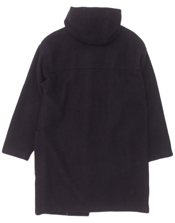 Vintage Mens Hooded Duffle Coat IT 50 Large Navy Blue New Wool