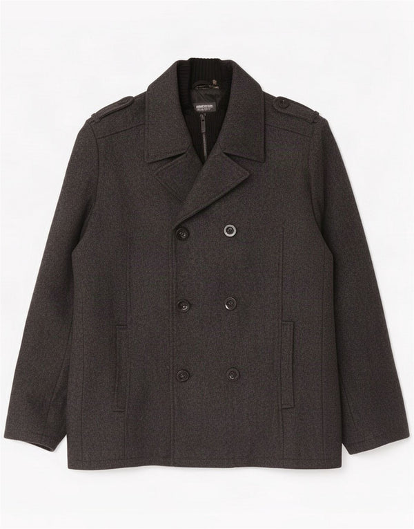 Kenneth Cole Mens Pea Coat UK 40 Large Grey Wool