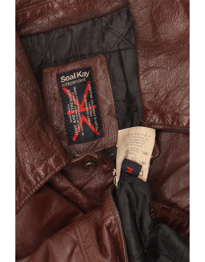 Muška kožna jakna Seal Kay UK 38 Srednje smeđa koža