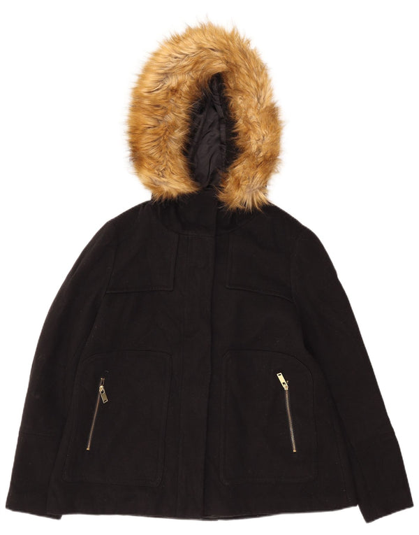 Zara ženska bomber jakna s kapuljačom UK 14 srednji crni poliester