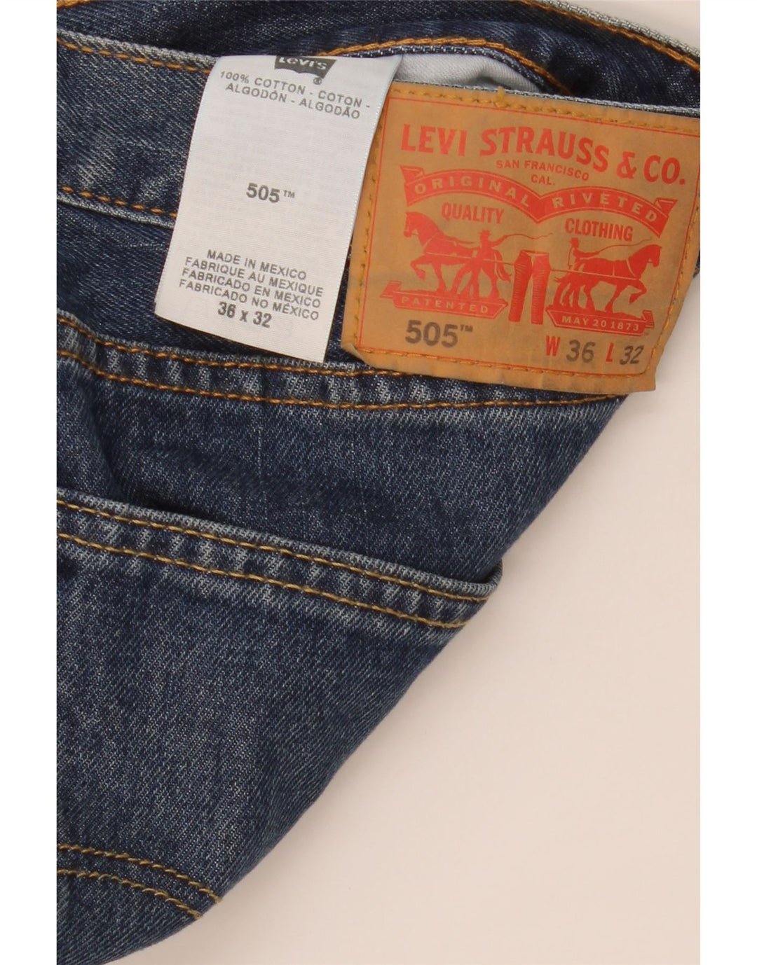 Levi's muške 505 ravne traperice W36 L32 plavi pamuk