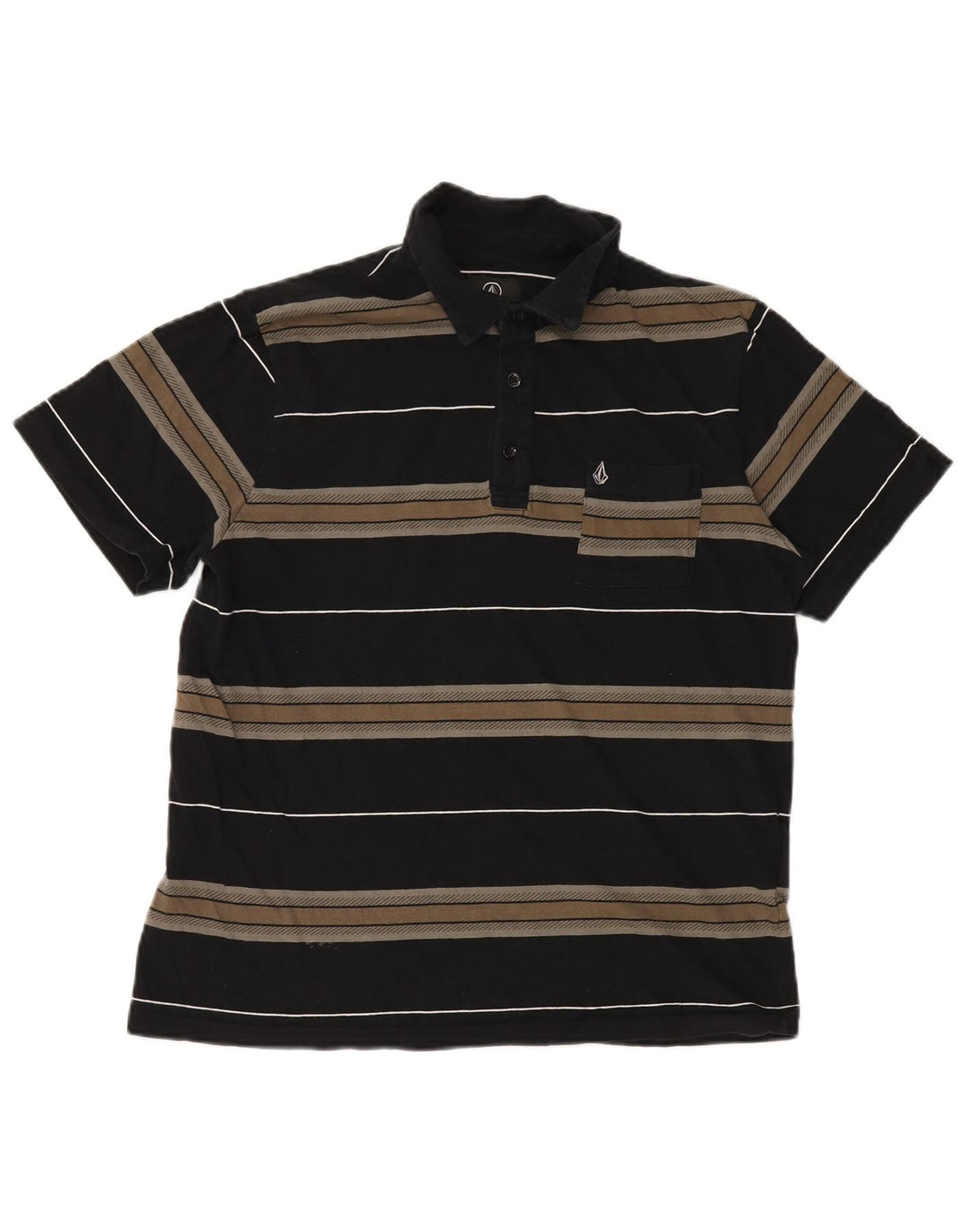 VOLCOM muška polo majica srednje crne pruge od pamuka