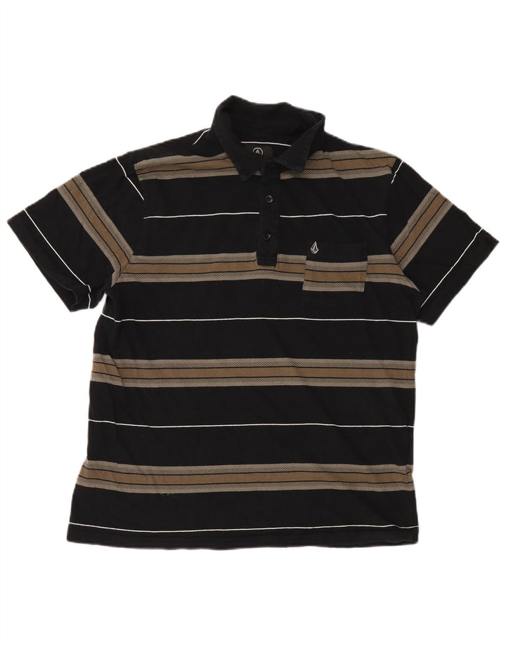 VOLCOM muška polo majica srednje crne pruge od pamuka