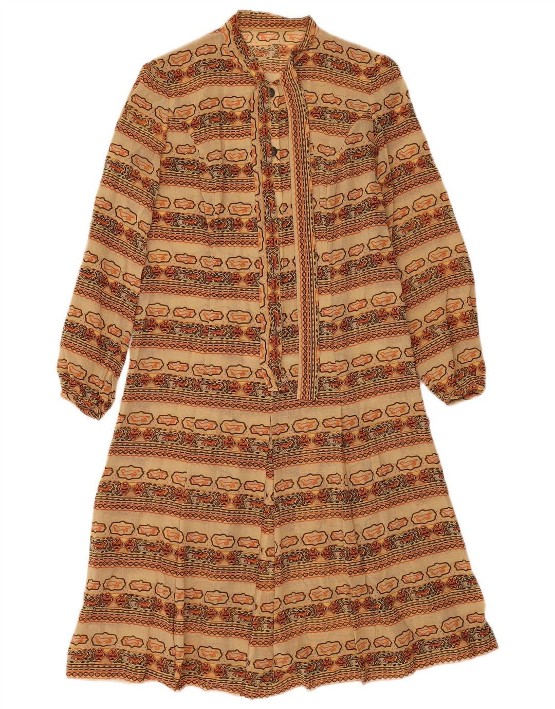 Vintage ženska haljina A-kroja UK 12 srednje raznobojna Fair Isle