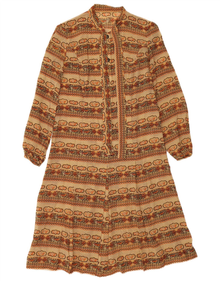 Vintage ženska haljina A-kroja UK 12 srednje raznobojna Fair Isle