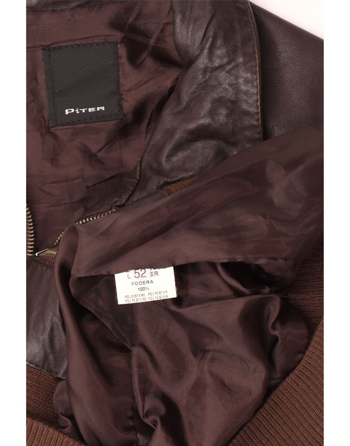 Vintage muška bomber kožna jakna UK 38 srednje smeđa koža