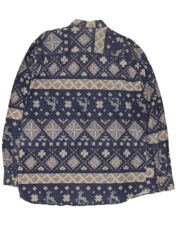 Vintage muška košulja velika tamnoplava geometrijska