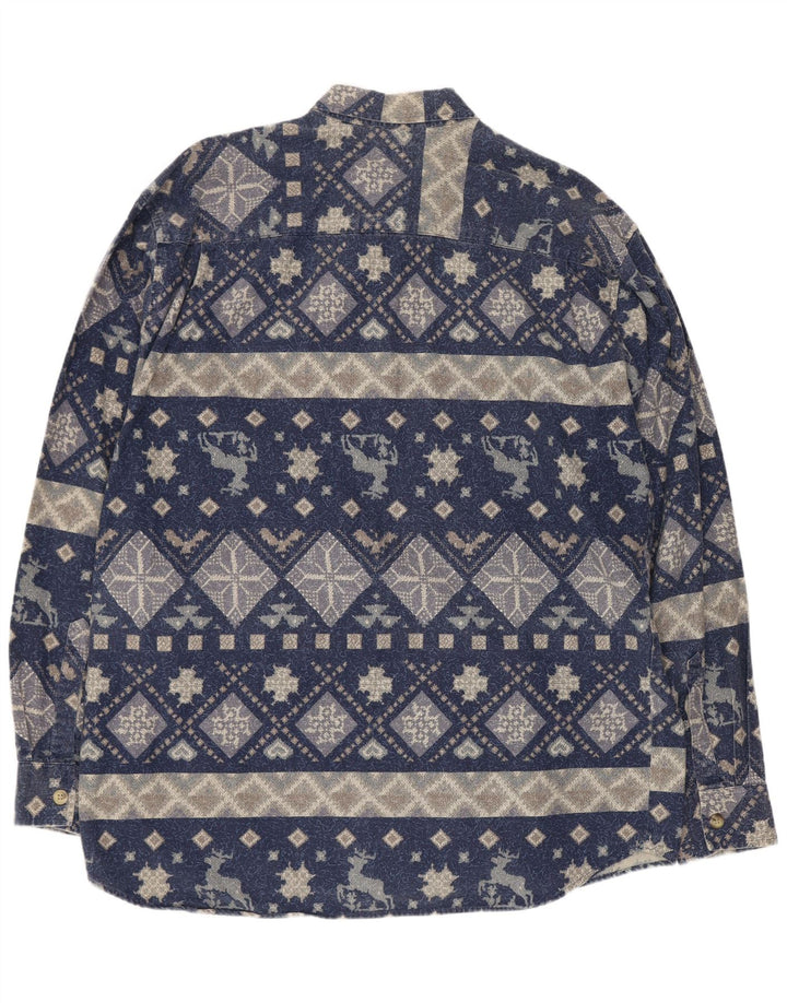 Vintage muška košulja velika tamnoplava geometrijska