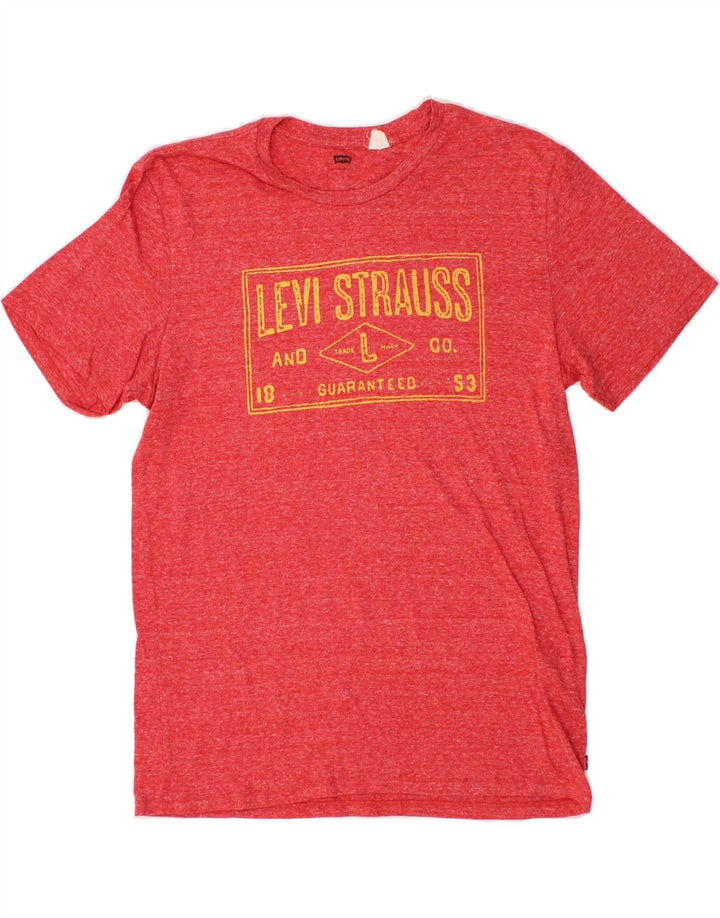 LEVI'S Mens Graphic T-Shirt Top Large Red Flecked Cotton Vintage Levi's and Second-Hand Levi's from Messina Hembry 