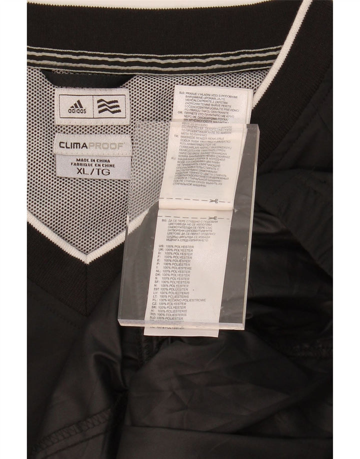 ADIDAS Mens Big & Tall Graphic Pullover Tracksuit Top XL Black Polyester Vintage Adidas and Second-Hand Adidas from Messina Hembry 