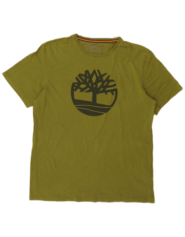 Timberland Mens Regular Fit Graphic T-Shirt Top Large Green Cotton