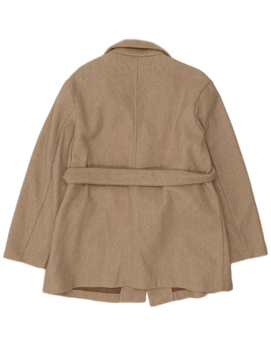 Zara ženska duga jakna prekomjernog sakoa UK 6 XS bež poliester