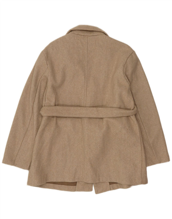 Zara ženska duga jakna prekomjernog sakoa UK 6 XS bež poliester