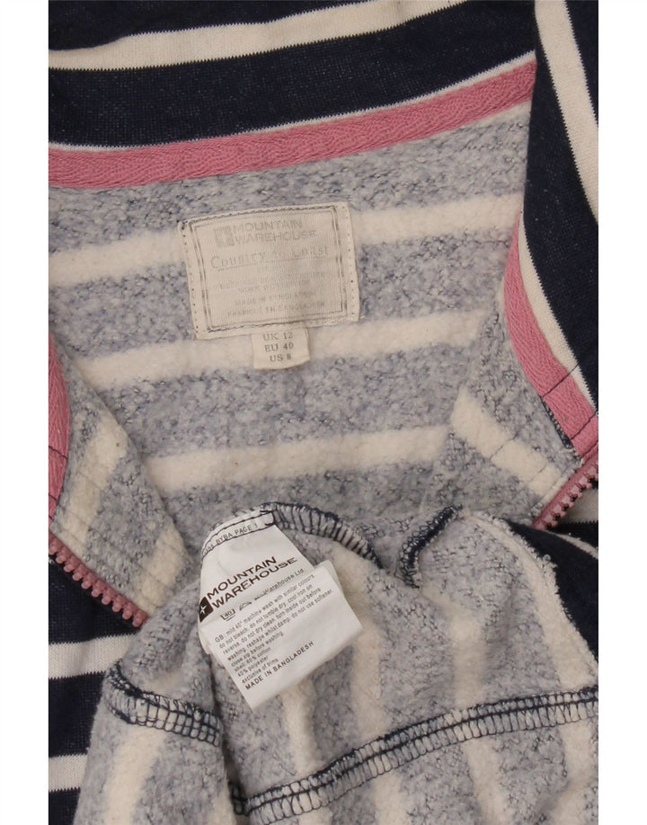 MOUNTAIN WAREHOUSE Womens Sweatshirt Jumper UK 12 Medium Navy Blue Striped