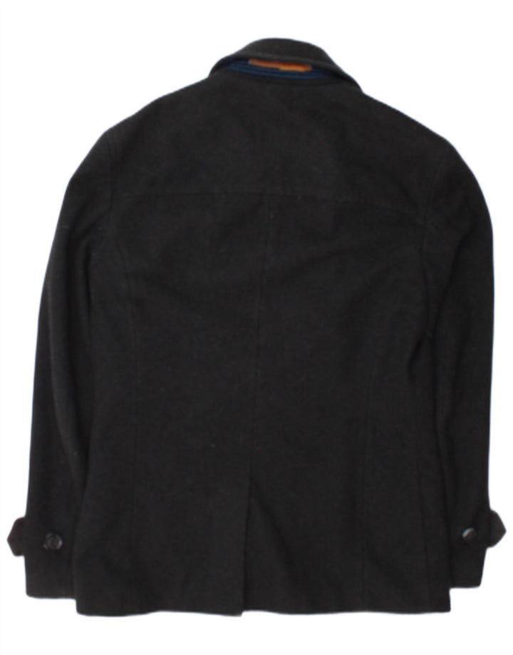 Superdry Mens Commodity Pea Coat UK 38 Srednje siva vuna
