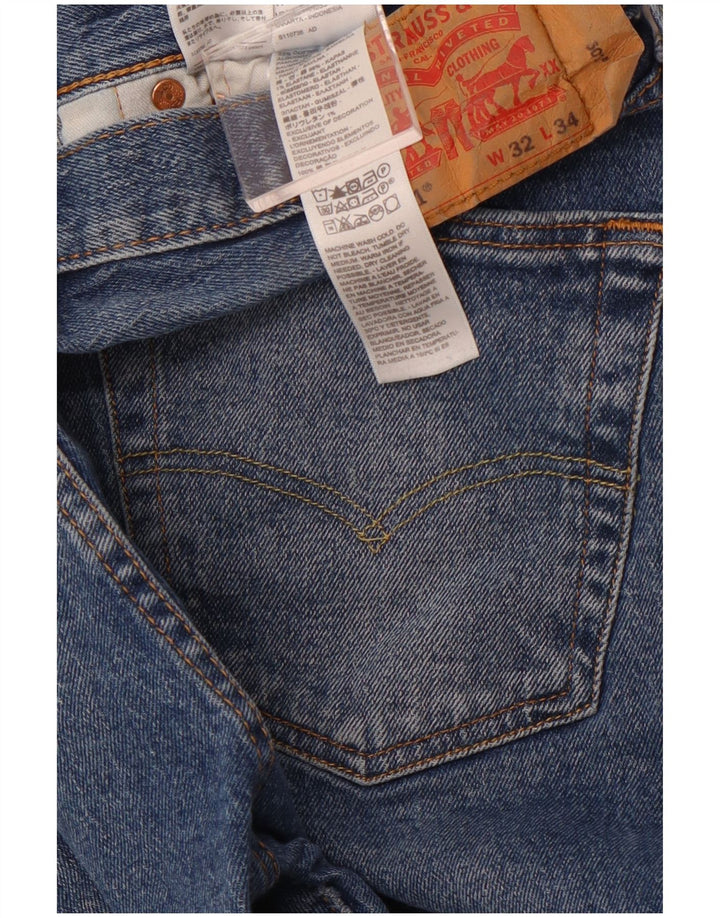LEVI'S muške 501 ravne traperice W32 L34 plavi pamuk