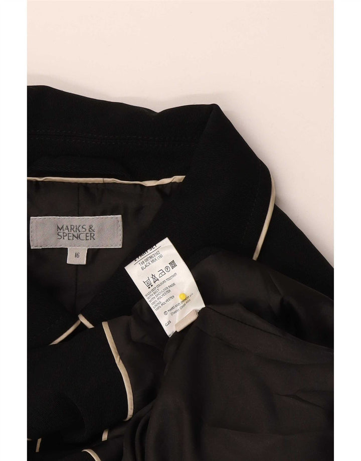 Marks & Spencer ženski kratki trenč kaput UK 16 veliki crni poliester