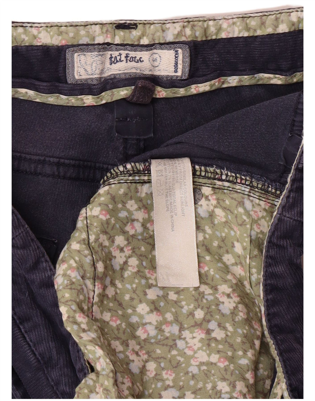 FAT FACE Ženske hlače od samta UK 14 Large W34 L31 Mornarsko plava