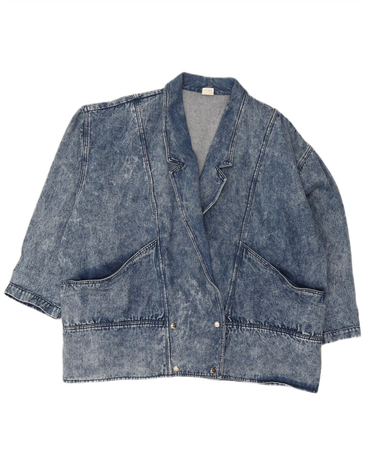 VINTAGE ženska velika traper jakna s dvostrukim kopčanjem EU 54 5XL plava