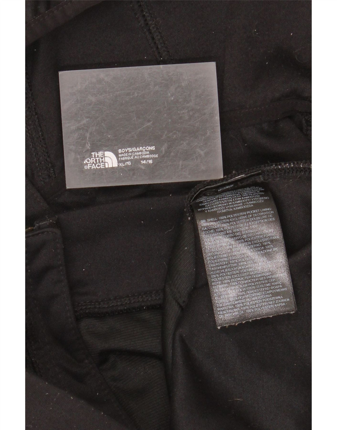 THE NORTH FACE Džemper s kapuljačom s patentnim zatvaračem 14-15 godina XL crni poliester