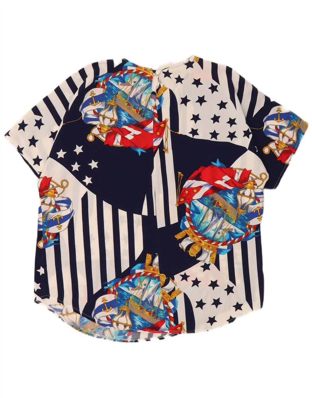 VINTAGE gornji dio ženske bluze UK 10/12 srednje tamnoplave boje