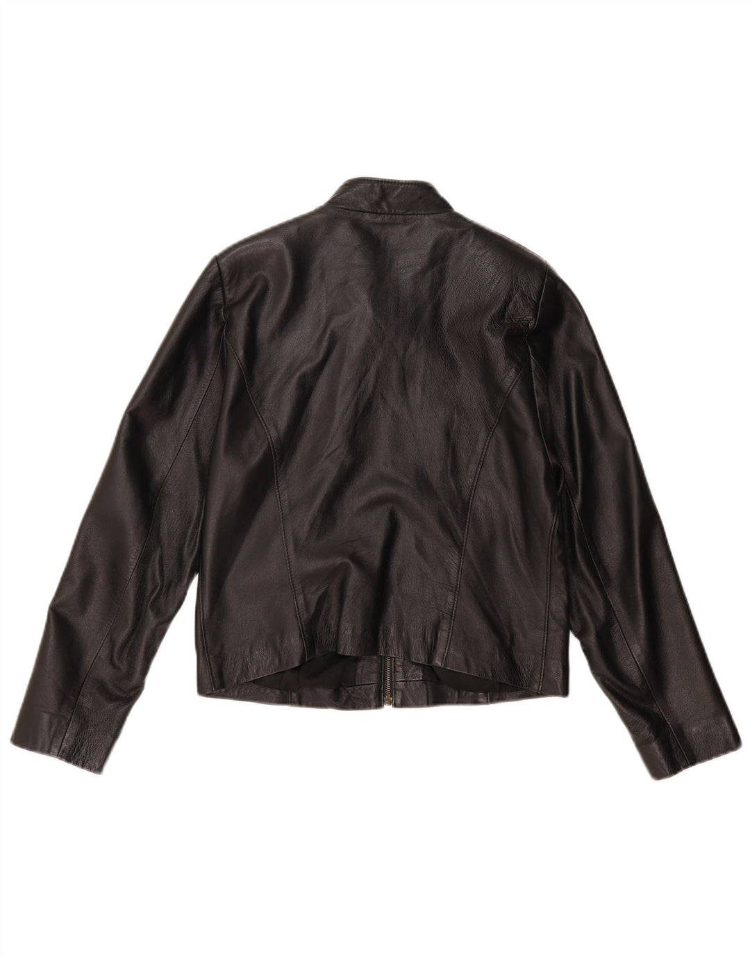 VINTAGE ženska crna kožna jakna UK 14 Srednja crna koža