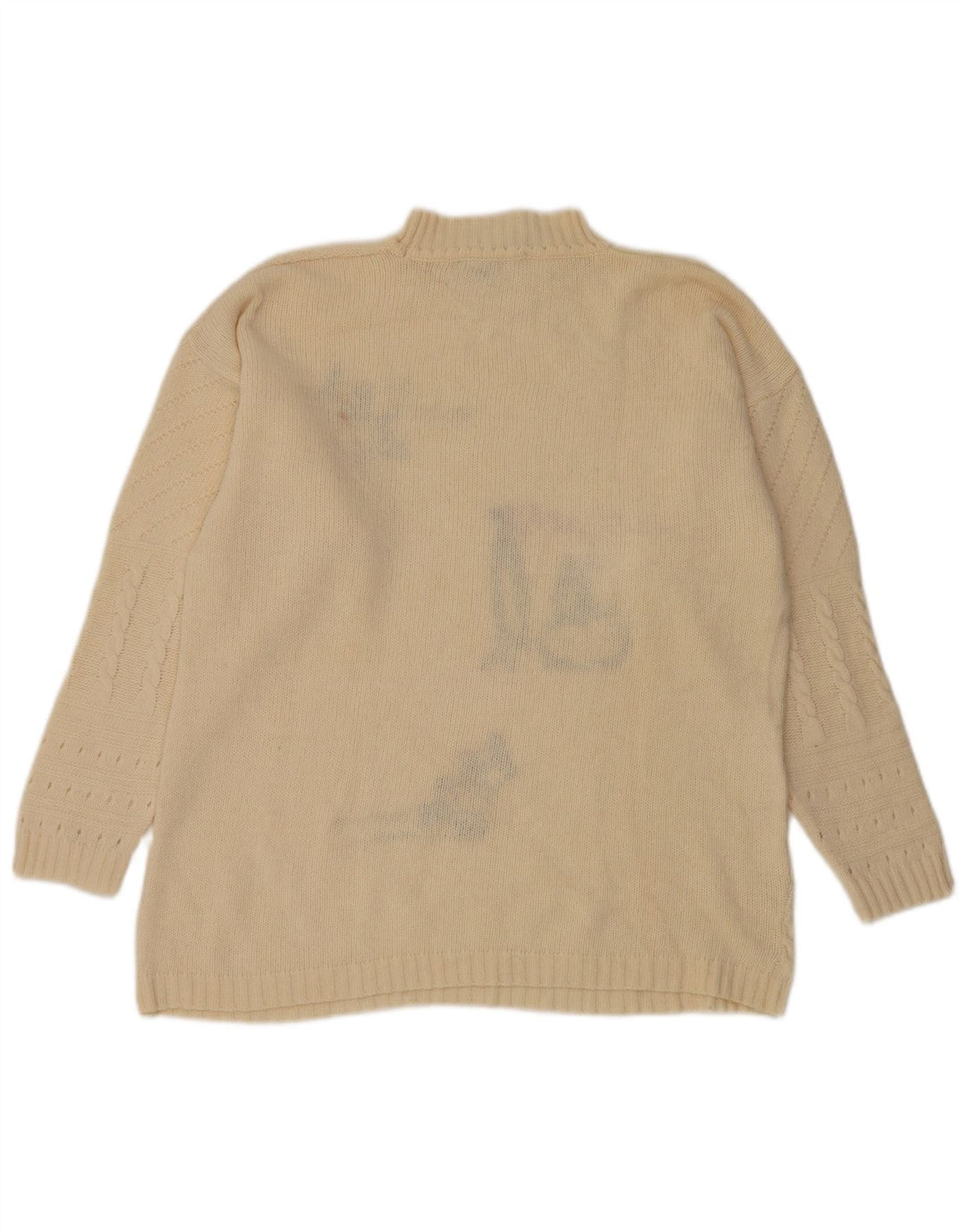 Vintage ženski džemper s kornjačičastim ovratnikom UK 14 srednje bijele boje