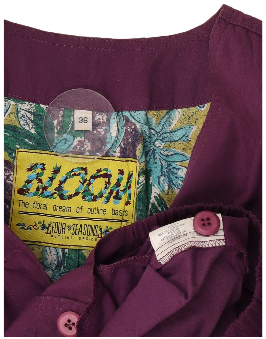 Vintage ženska velika pomoćna jakna EU 36 mali ljubičasti poliester