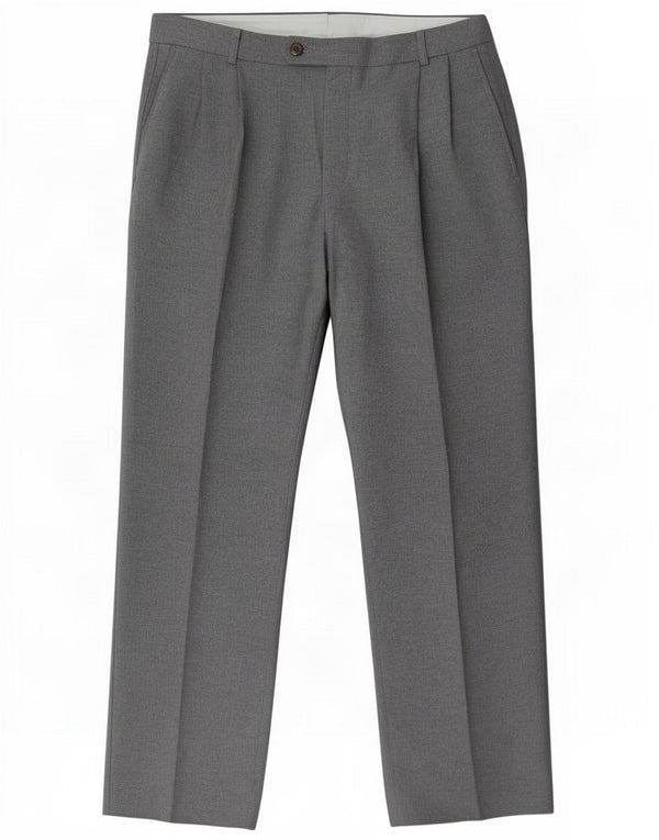 Farah muške hlače s štipaljkama W34 L31 sivi poliester