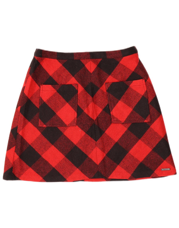 SUPERDRY ženska mini suknja srednje veličine W30 crvena gingham vuna