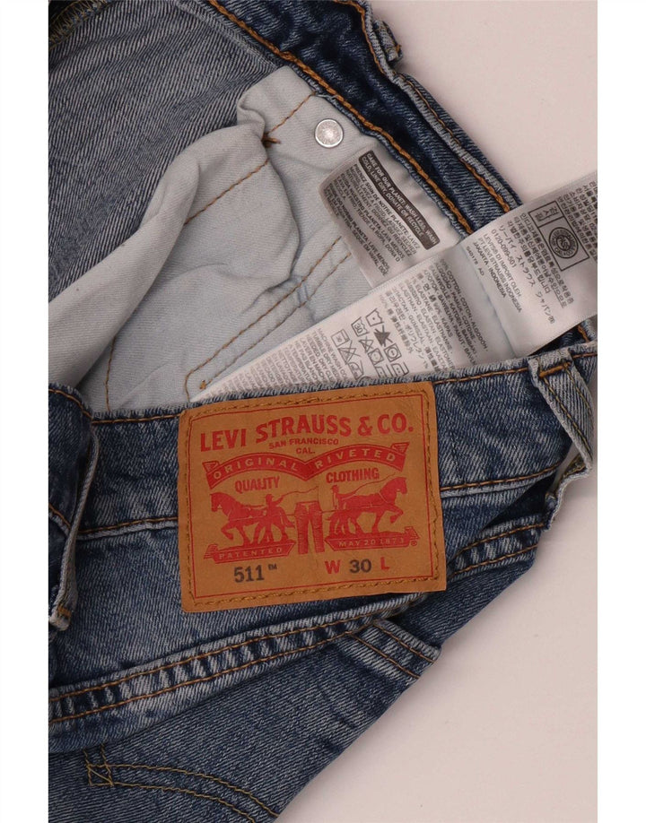 Levi's muške kratke traper hlače 511 W30 srednje plavi pamuk