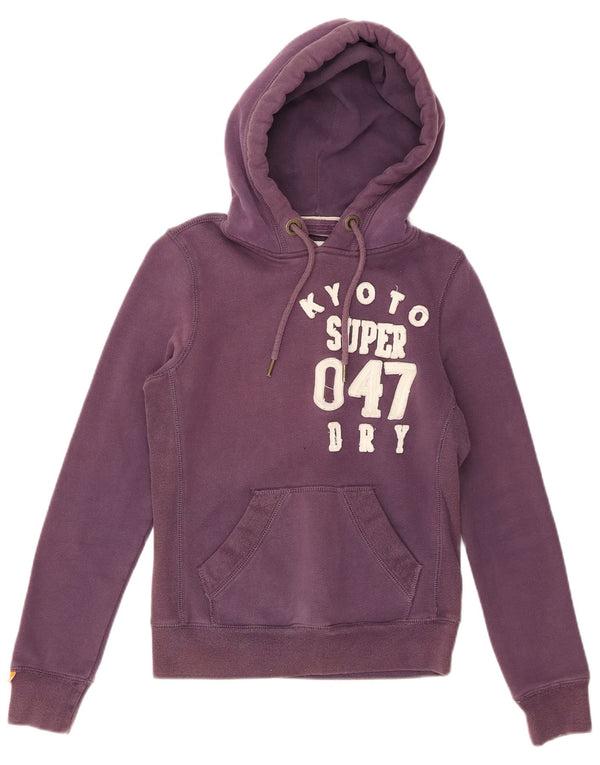 Superdry ženska majica s kapuljačom s grafičkim motivima UK 6 XS Ljubičasti pamuk