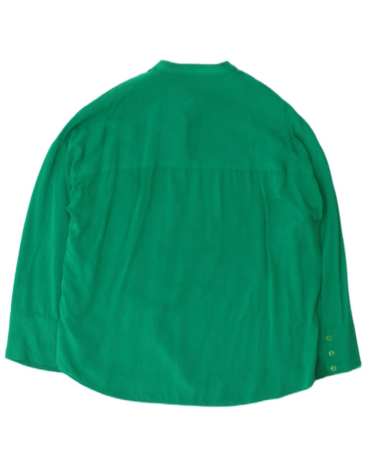 Zara ženska prevelika košulja bluza UK 10 Mala zelena viskoza