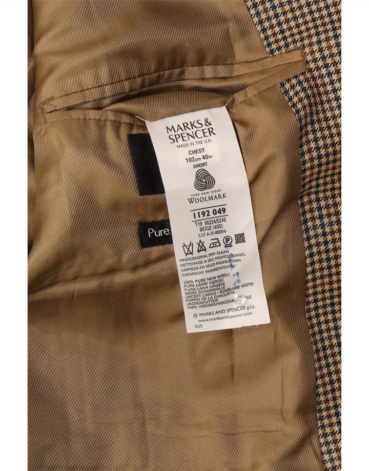 Marks & Spencer muška jakna sako s 2 gumba UK 40 srednje bež karirana vuna