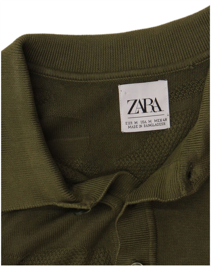 Zara muška polo majica srednje kaki kamuflažne boje