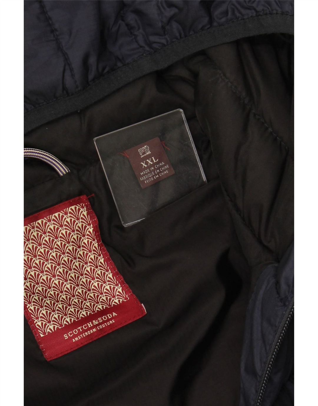 SCOTCH & SODA Ženska podstavljena jakna s kapuljačom UK 20 2XL tamnoplava