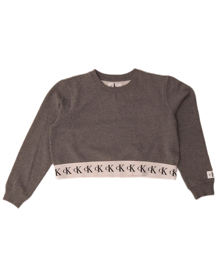 Calvin Klein Jeans Ženski kratki džemper UK 14 Srednje siva