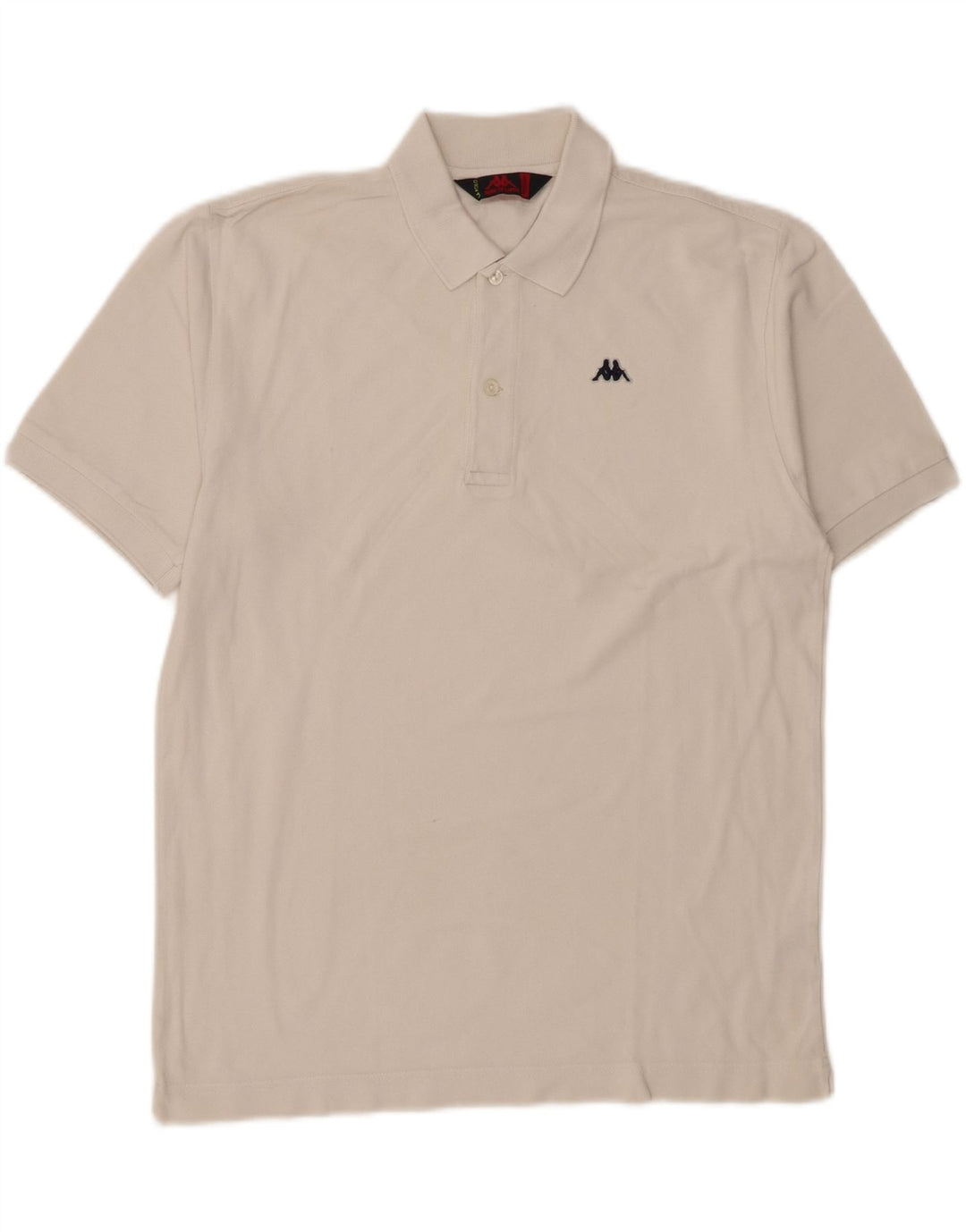 ROBE DI KAPPA Mens Polo Shirt Medium Off White Cotton Vintage Robe Di Kappa and Second-Hand Robe Di Kappa from Messina Hembry 
