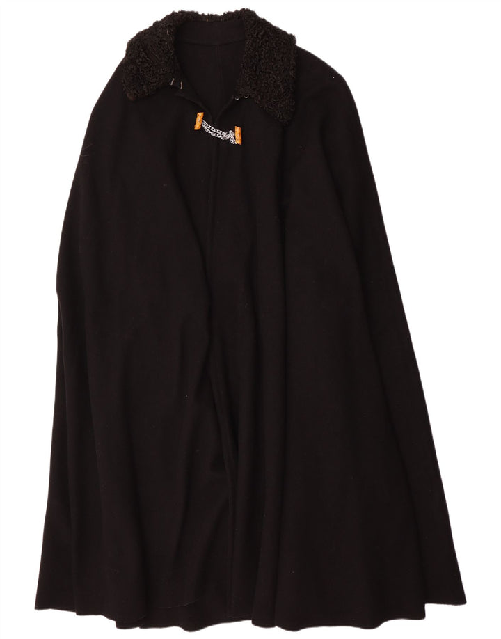 Vintage ženski pončo kaput jedne veličine crne boje